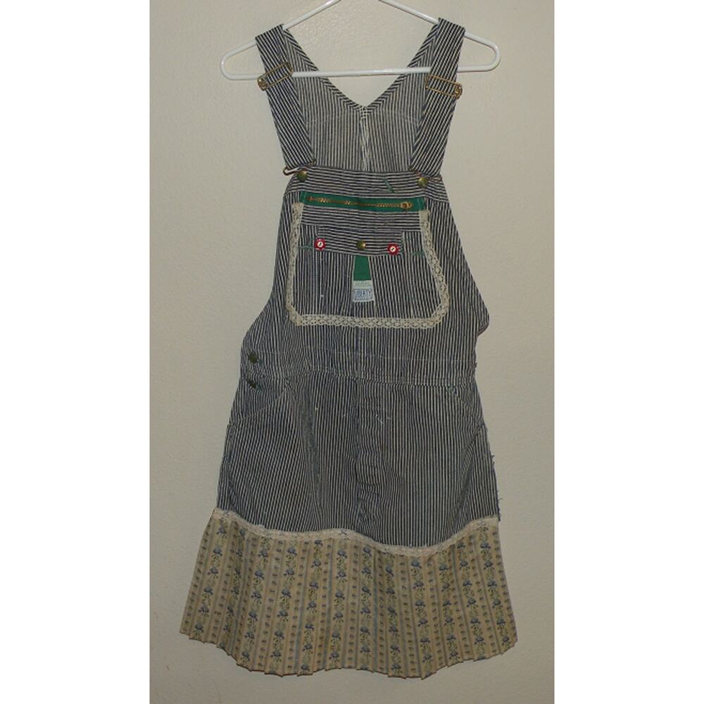 Apron Made From Liberty Railroad Striped Bibs Unique Gift One Size Blue/White